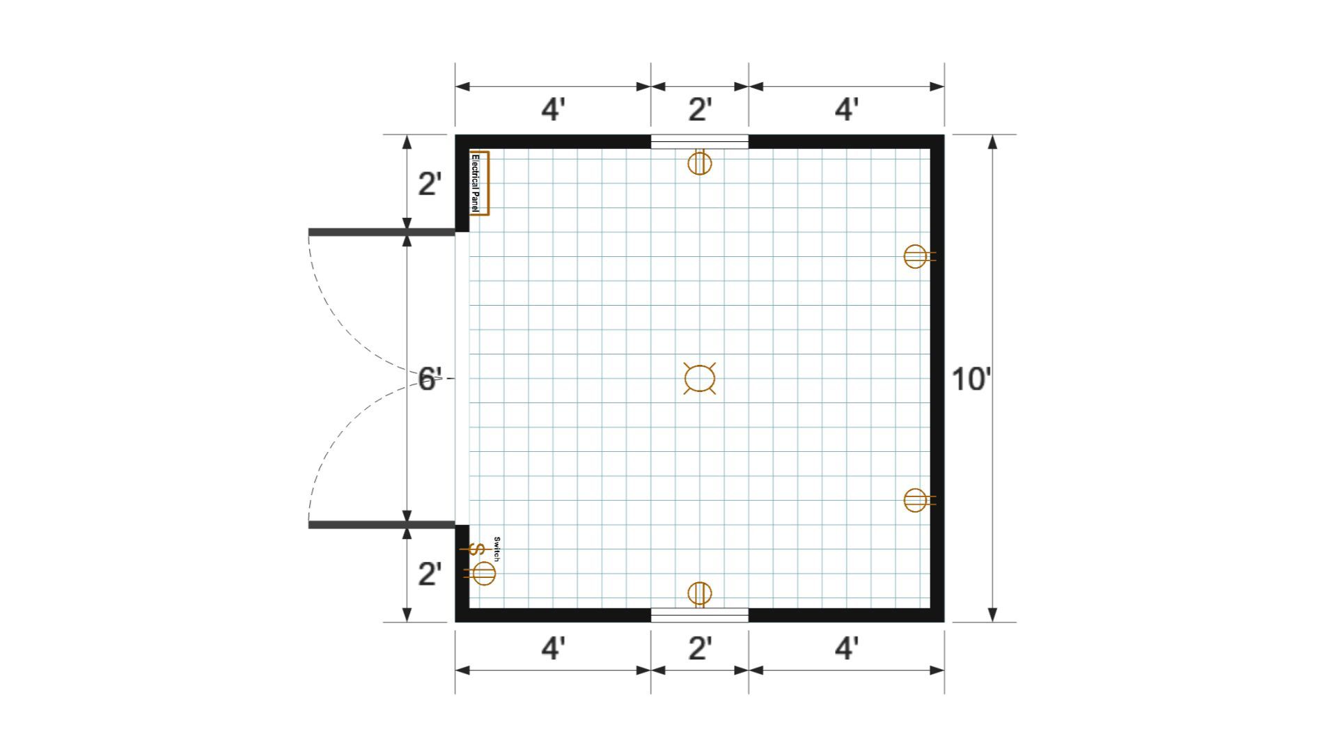 Floor plan for 10x10 Value Shed