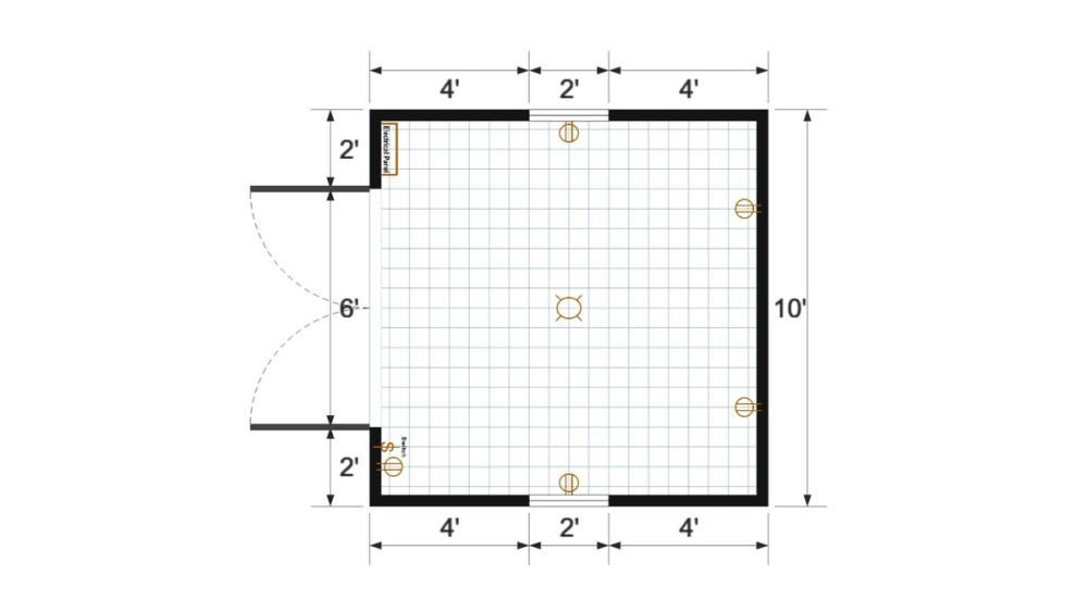 Floor plan for 10x10 Value Shed