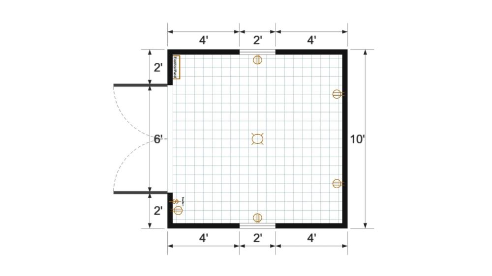 Floor plan for 10x10 Value Shed