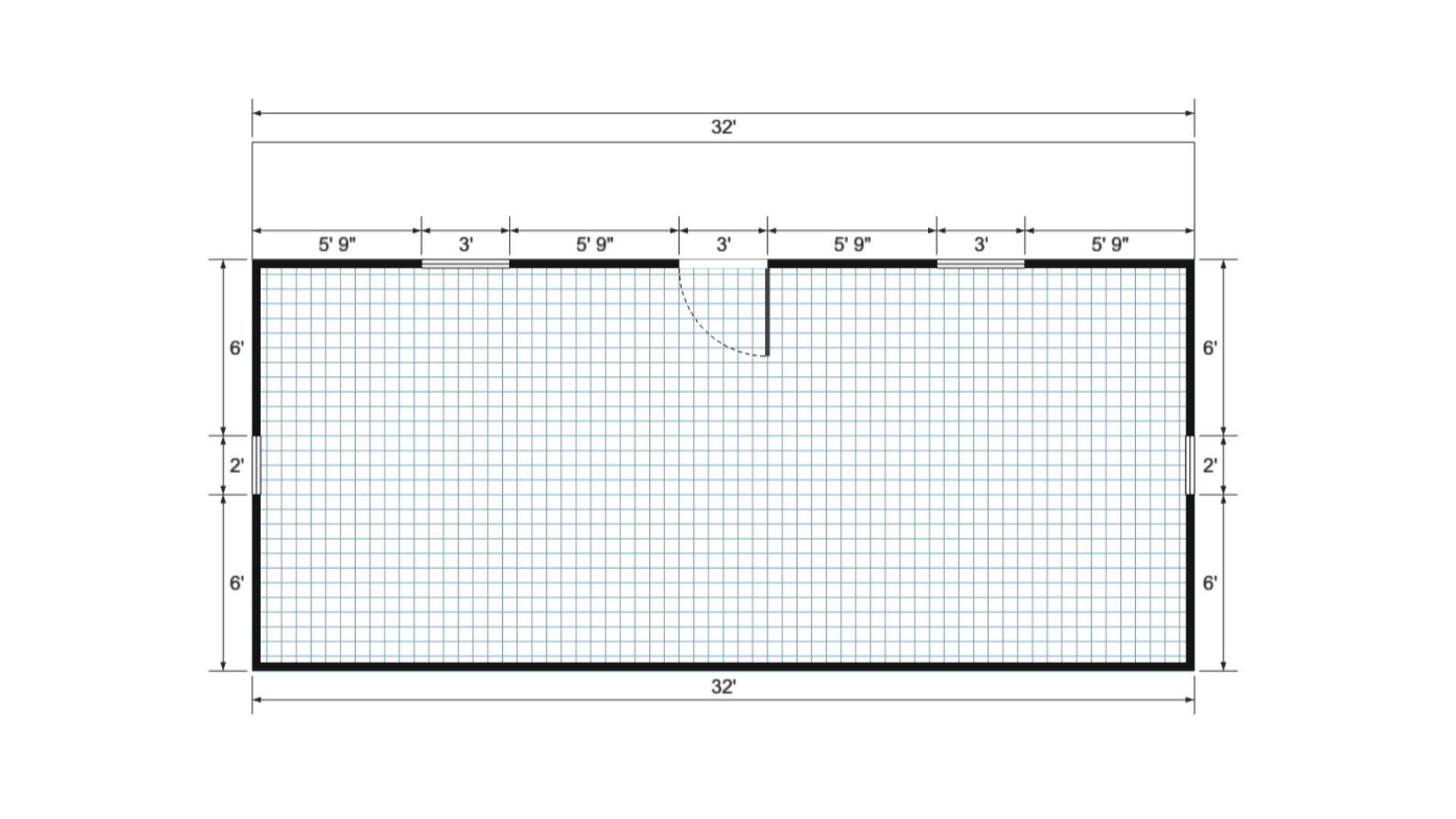 Floor plan for 18x32 Gable Cottage