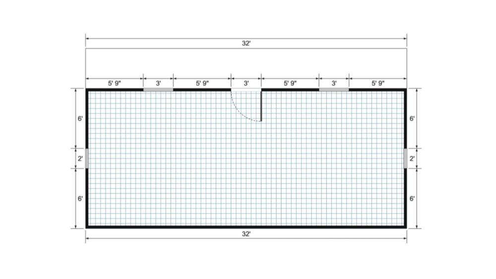 Floor plan for 18x32 Gable Cottage