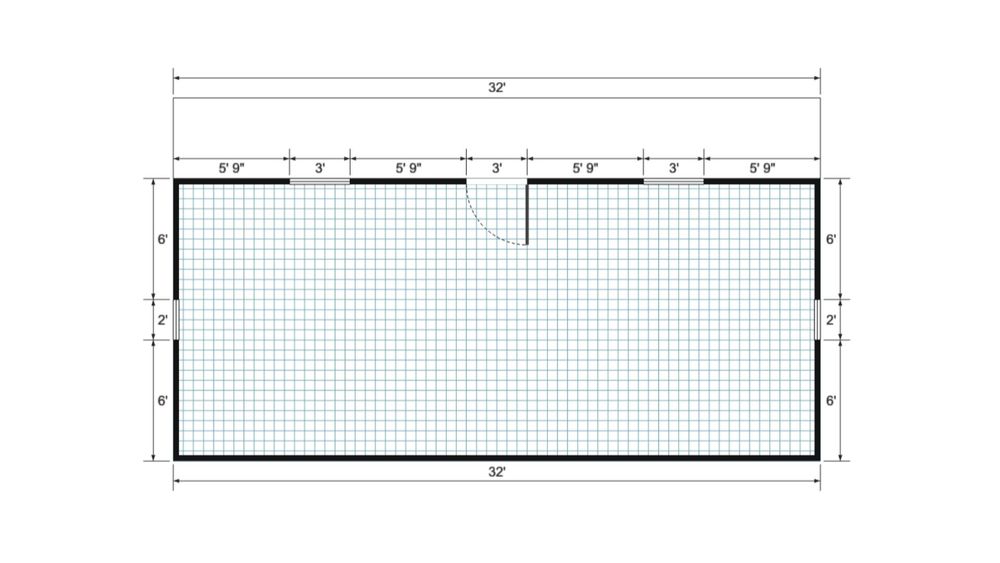 Floor plan for 18x32 Gable Cottage