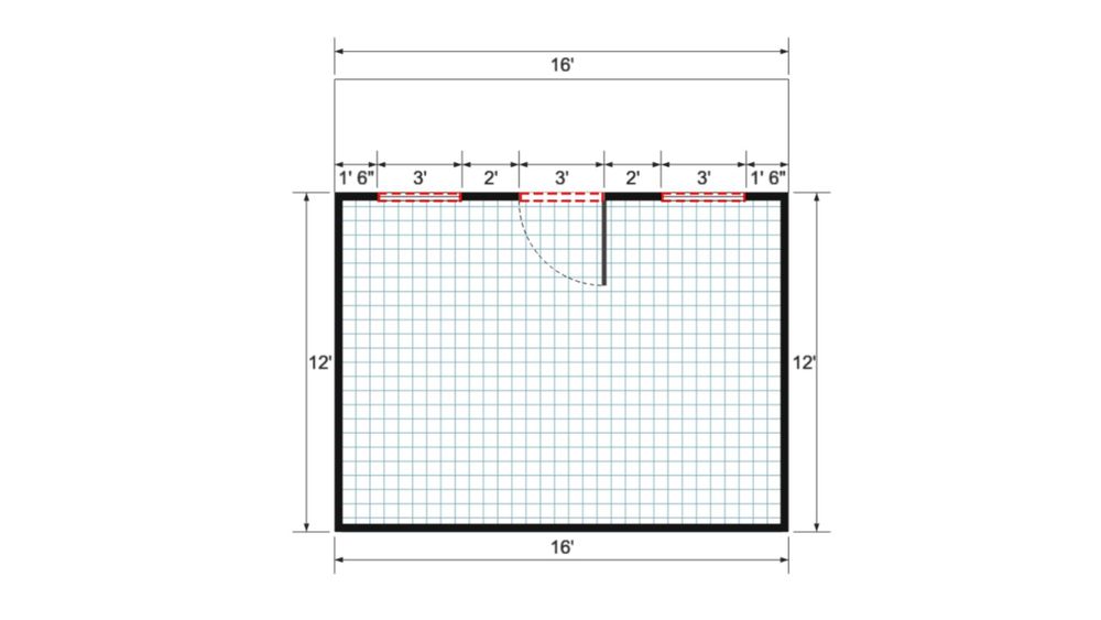 Floor plan for 16x16 Single Slope