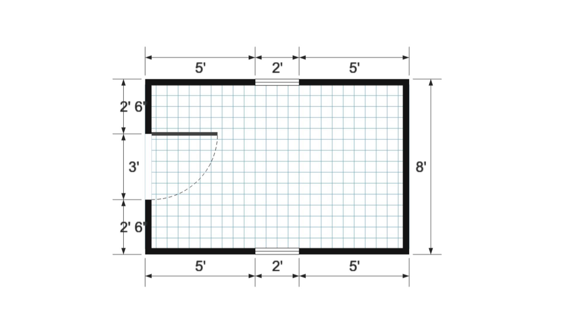 Floor plan for 8x12 Value Shed