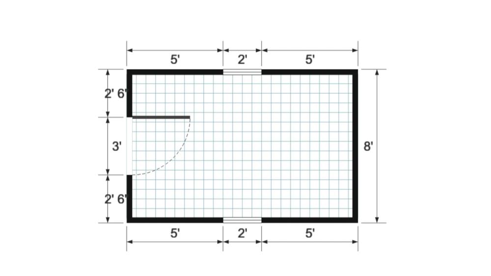 Floor plan for 8x12 Value Shed