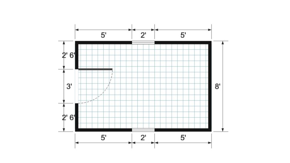 Floor plan for 8x12 Value Shed