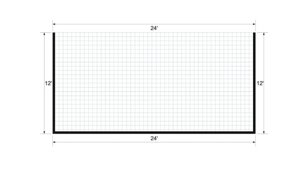Floor plan for 12x24 Animal Shelter