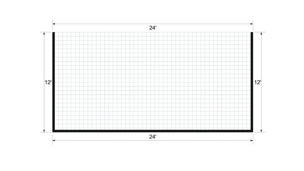 Floor plan for 12x24 Animal Shelter