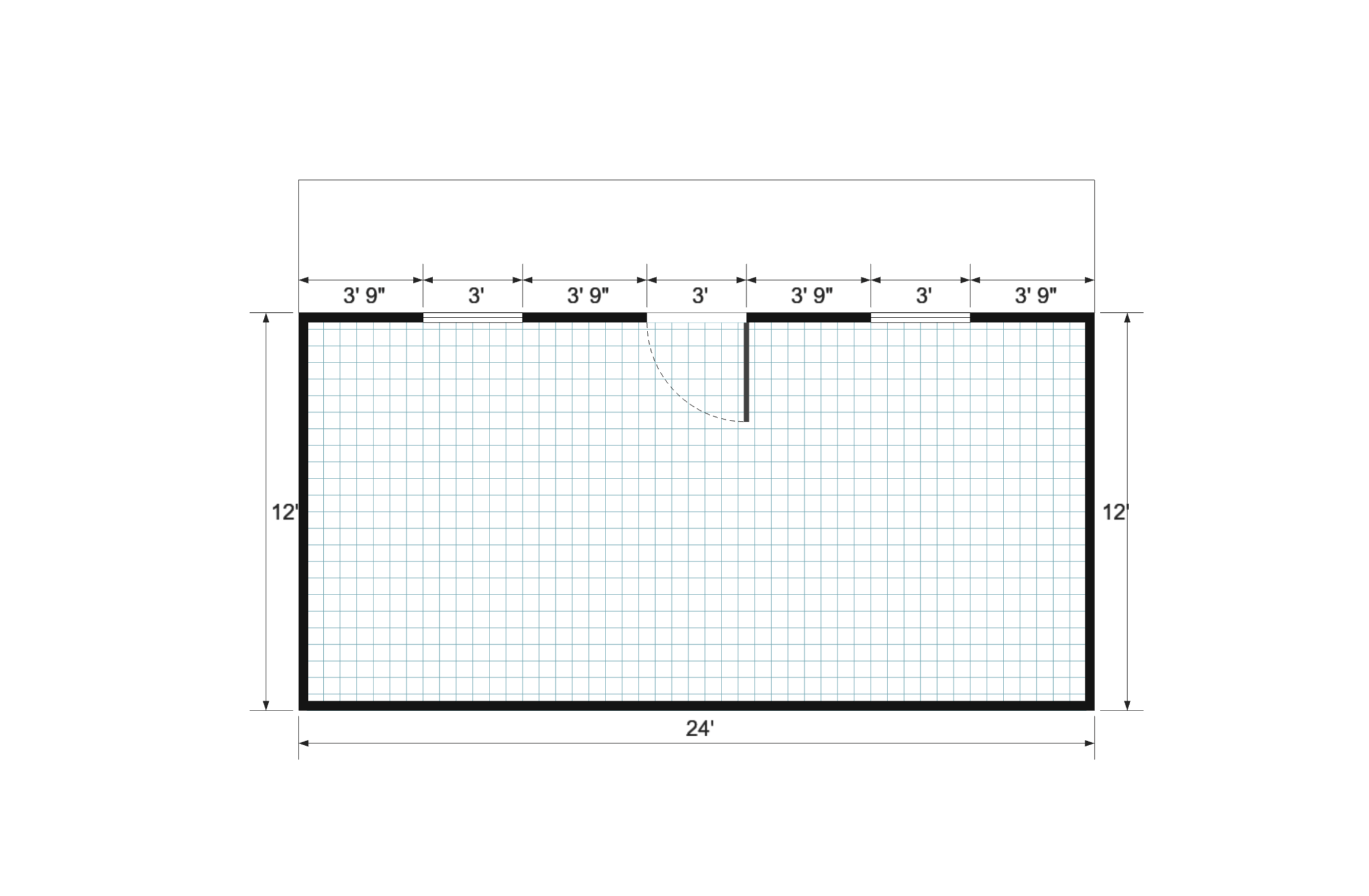 Gable Cottage 16x24 floor plan
