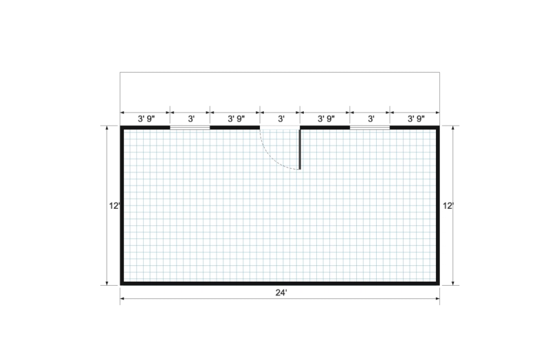 Gable Cottage 16x24 floor plan