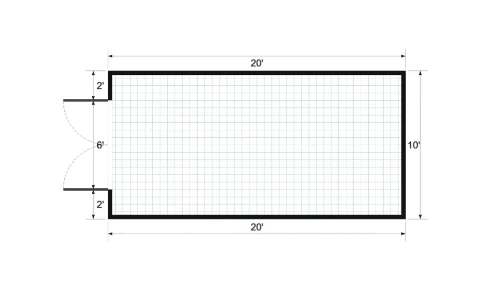 Floor plan for 10x20 Value Shed