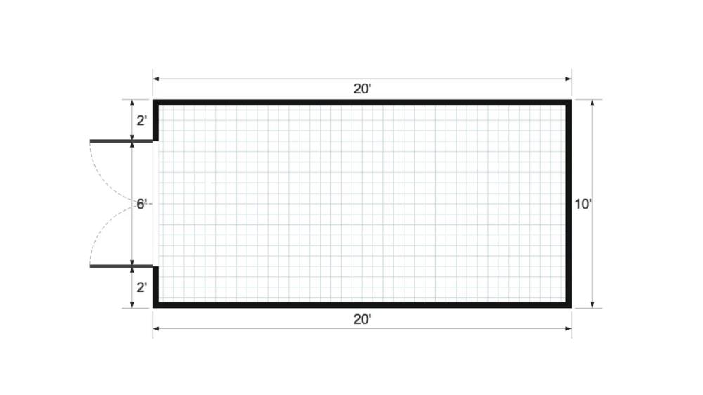 Floor plan for 10x20 Value Shed