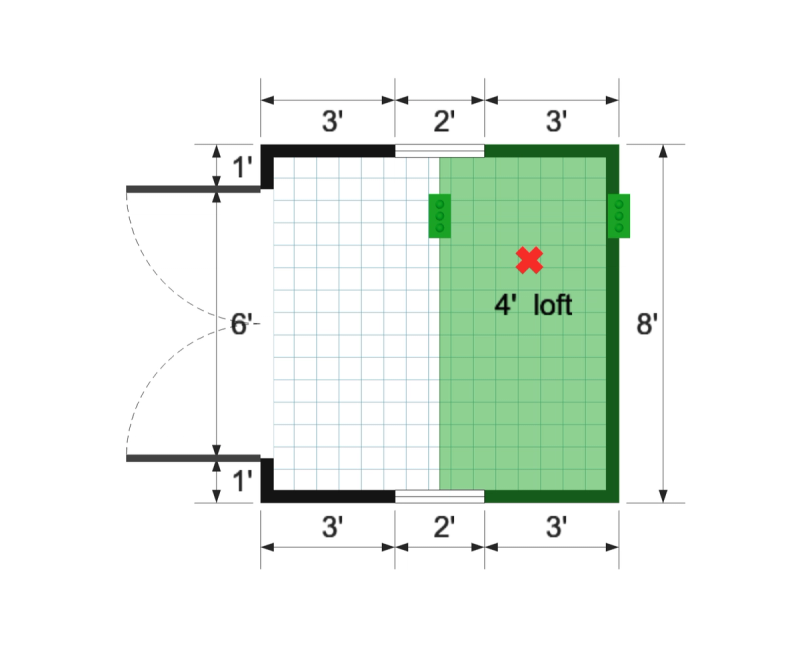 Standard Barn 8×8 floor plan