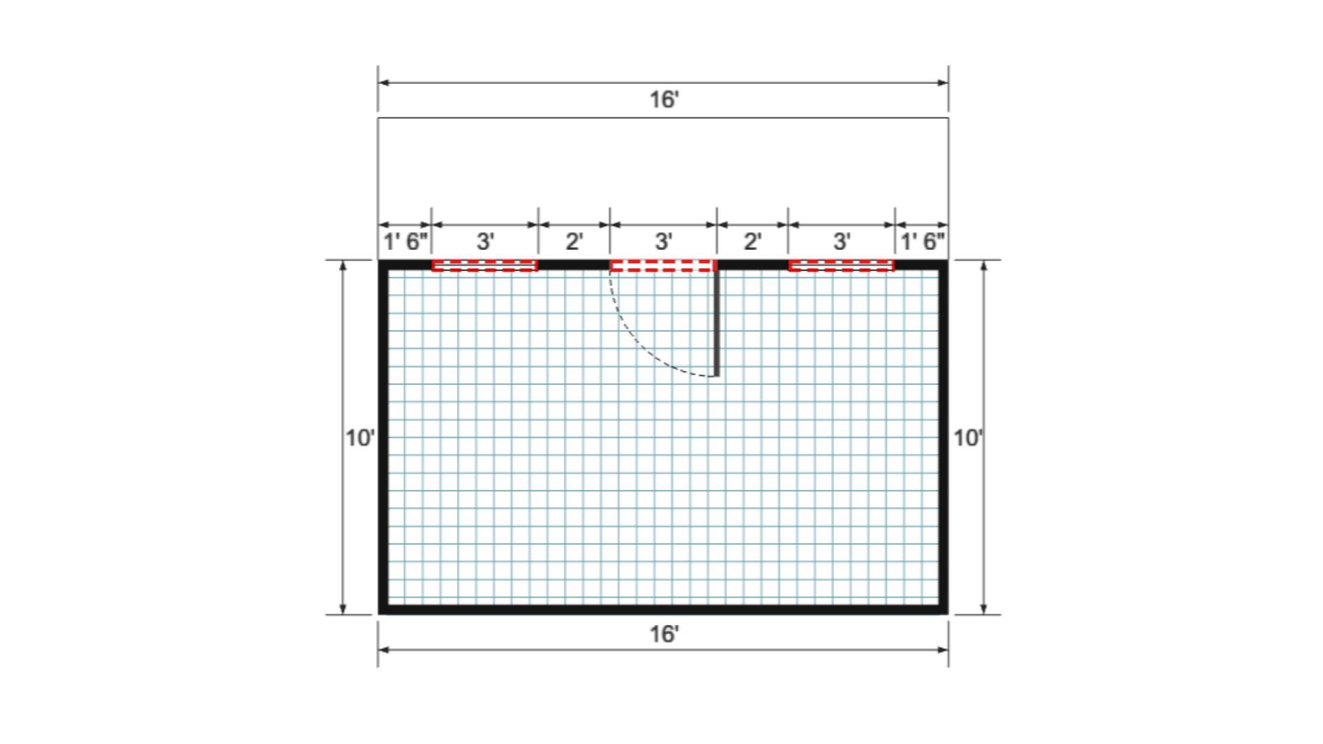 Floor plan for 14x16 Single Slope