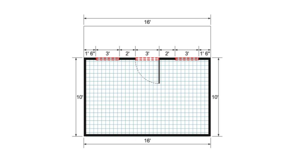 Floor plan for 14x16 Single Slope