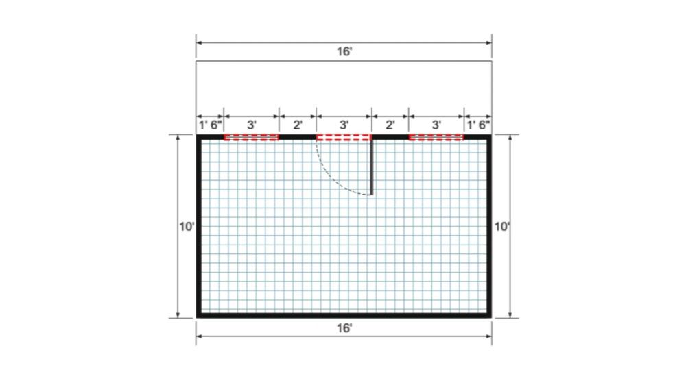 Floor plan for 14x16 Single Slope