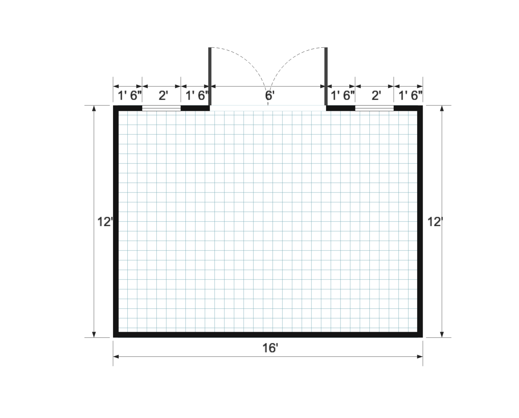 Side-entry Standard 12×16 floor plan