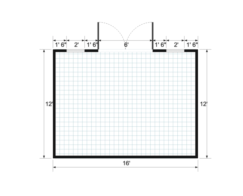 Side-entry Standard 12×16 floor plan