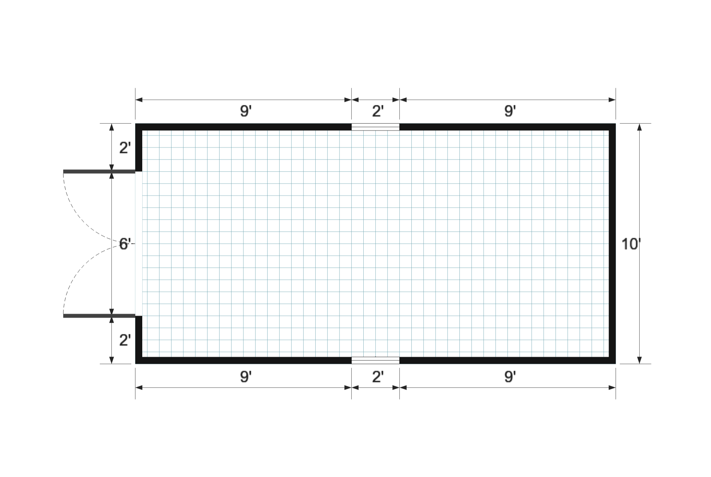 Standard 10×20 floor plan