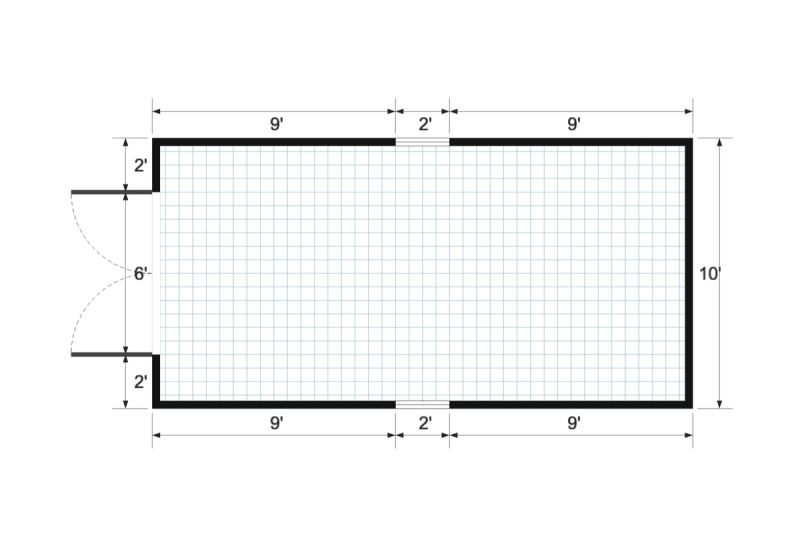 Standard 10×20 floor plan