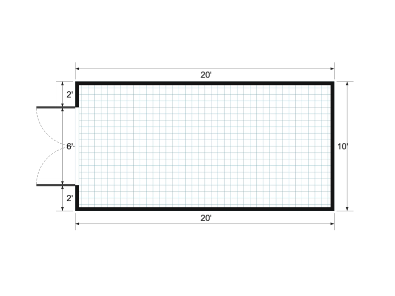 Basic Shed 10×20 floor plan