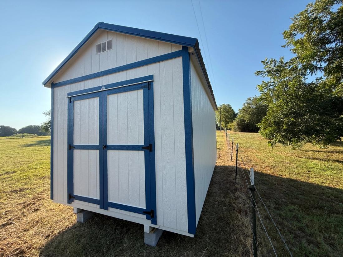 10x18 Gable Shed With Loft and Extra Shelving — exterior