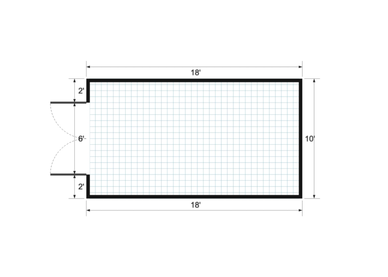 Basic Shed 10×18 floor plan
