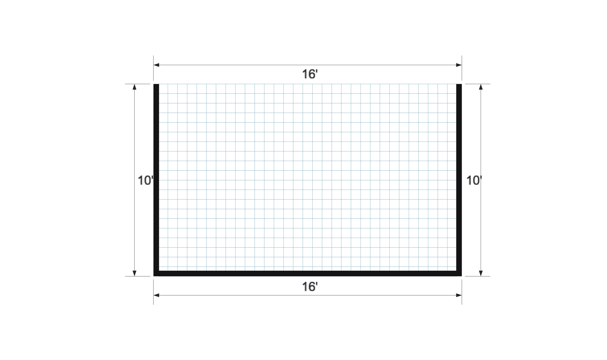 Standard Animal Shelter 10×16 floor plan