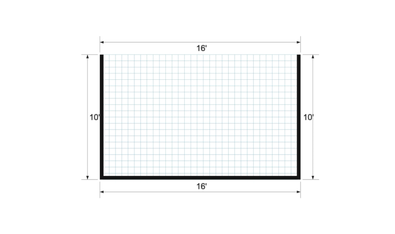 Standard Animal Shelter 10×16 floor plan