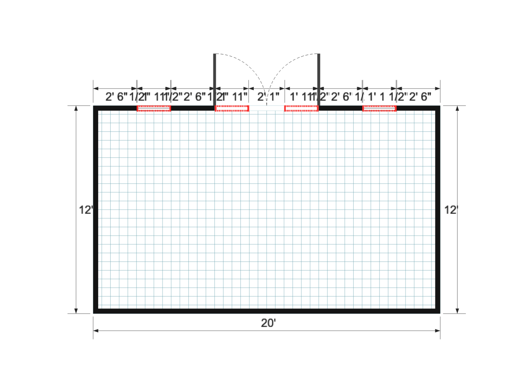Premier Lean-to 12×20 floor plan