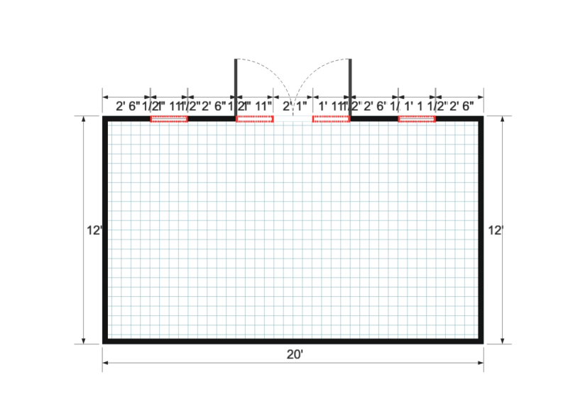 Premier Lean-to 12×20 floor plan