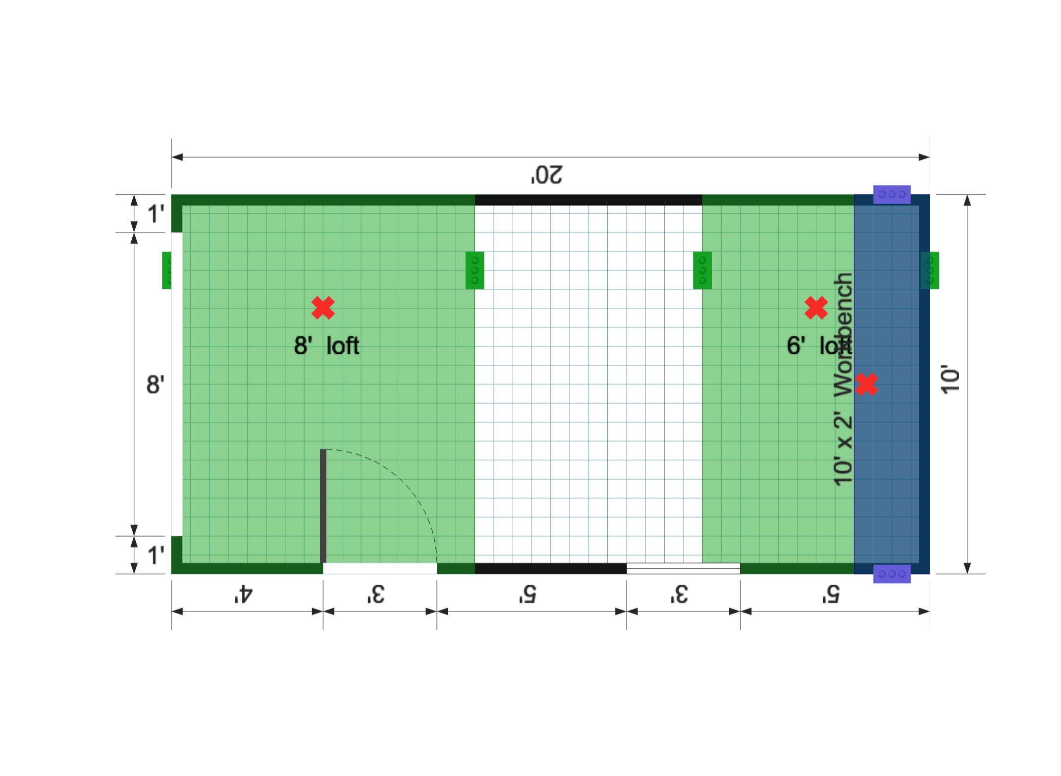 Barn Garage Shed 10×20 floor plan