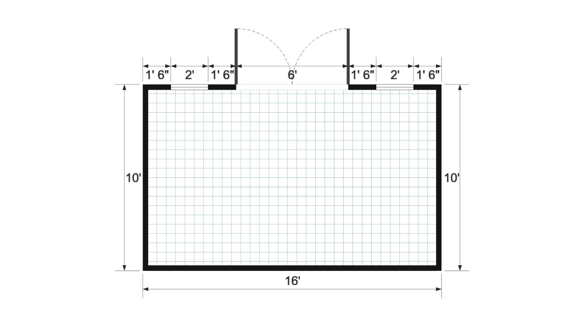 Floor plan for 10x16 Value Shed