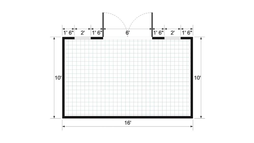 Floor plan for 10x16 Value Shed
