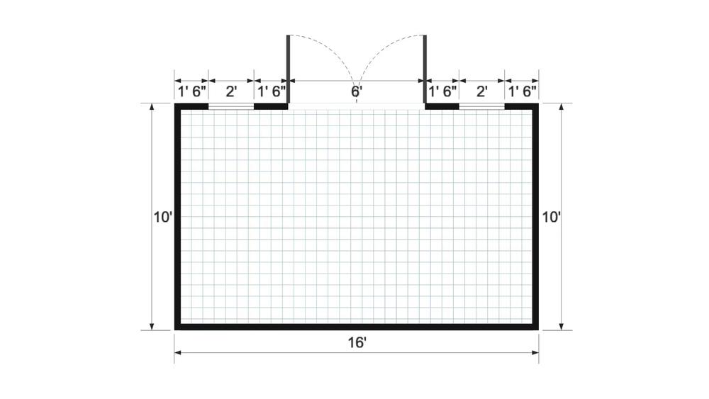 Floor plan for 10x16 Value Shed