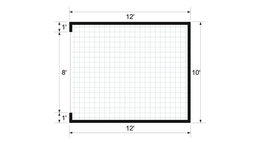 Floor plan for 10x12 Gable Shed