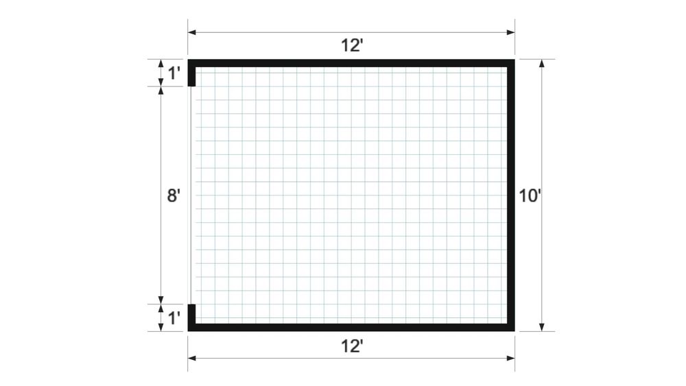 Floor plan for 10x12 Gable Shed
