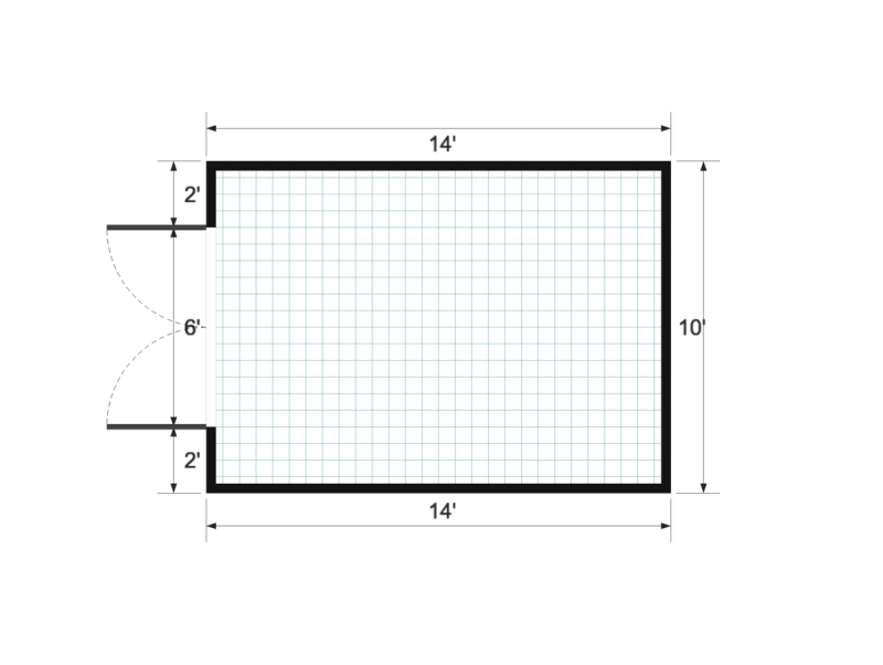 Basic Shed 10×14 floor plan