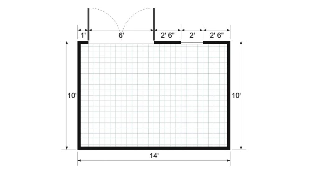 Floor plan for 10x14 Value Shed