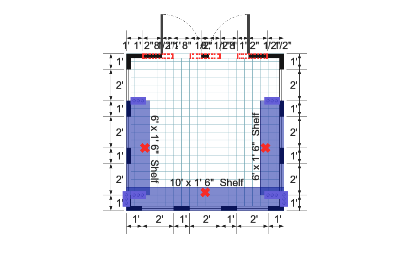 Lean-to Greenhouse 10×10 floor plan