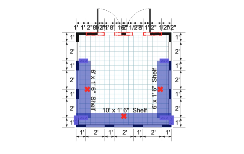 Lean-to Greenhouse 10×10 floor plan