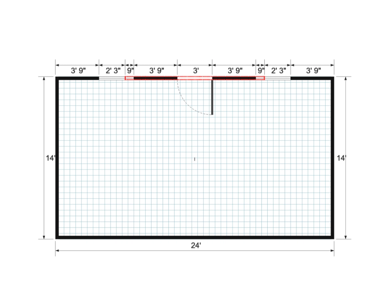 Dormer Gable 14×24 floor plan