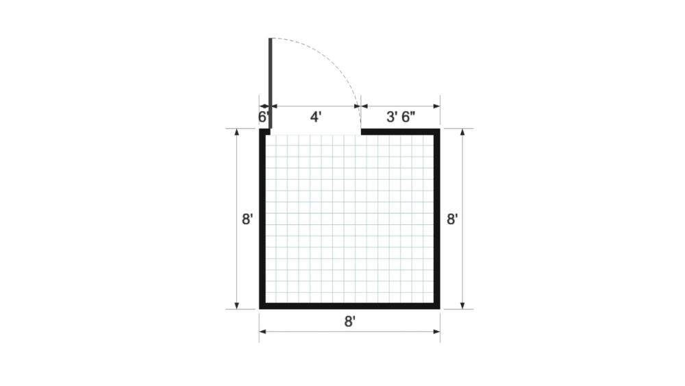 Floor plan for 8x8 Value Shed