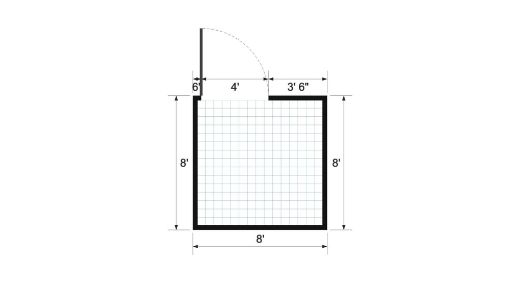 Floor plan for 8x8 Value Shed