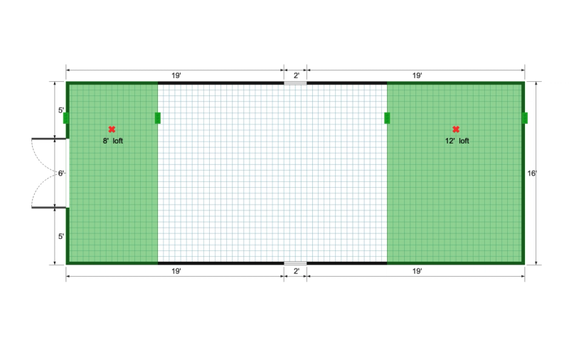 Premier Barn 16×40 floor plan