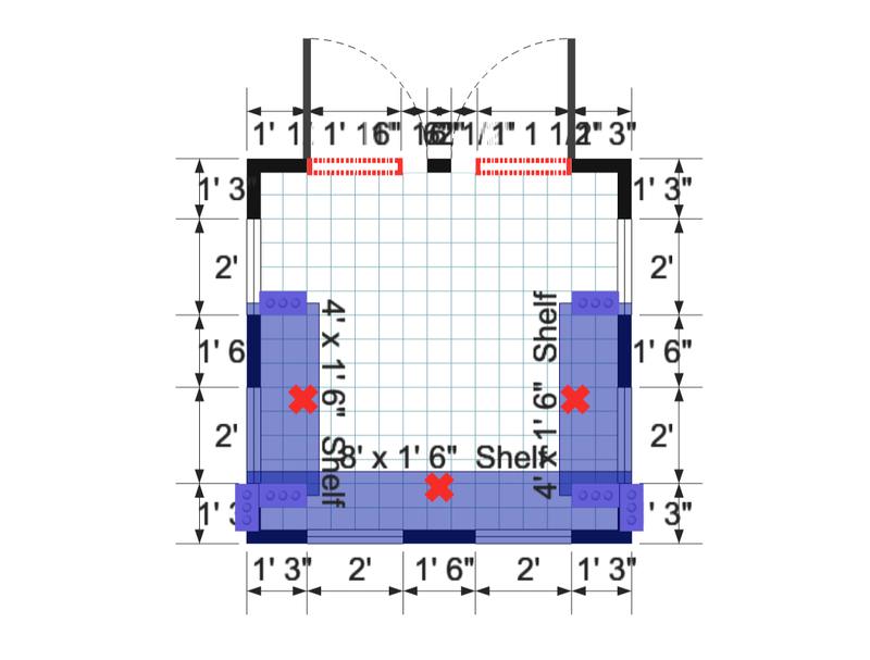 Lean-to Greenhouse 8×8 floor plan