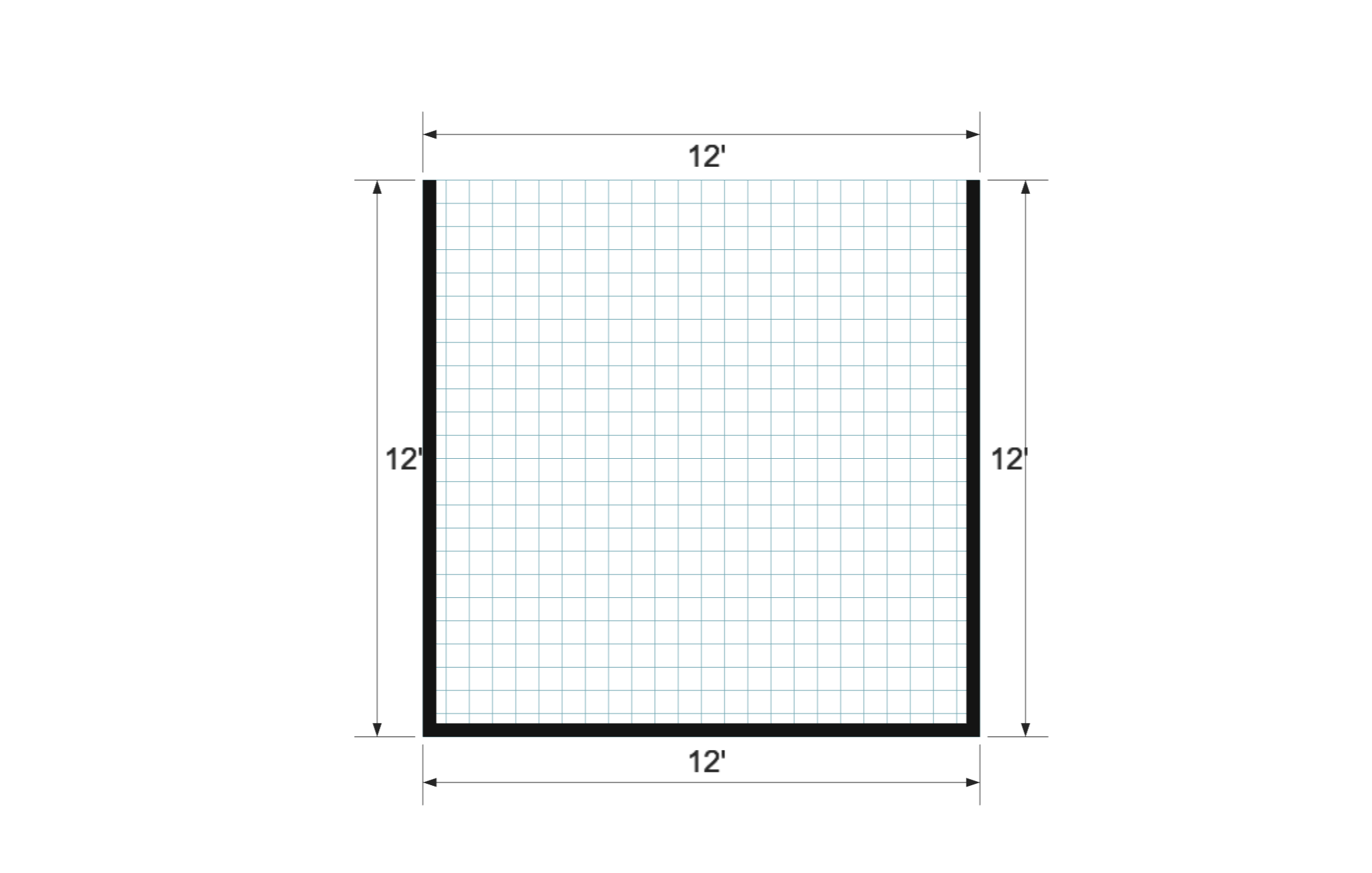 Standard Animal Shelter 12×12 floor plan