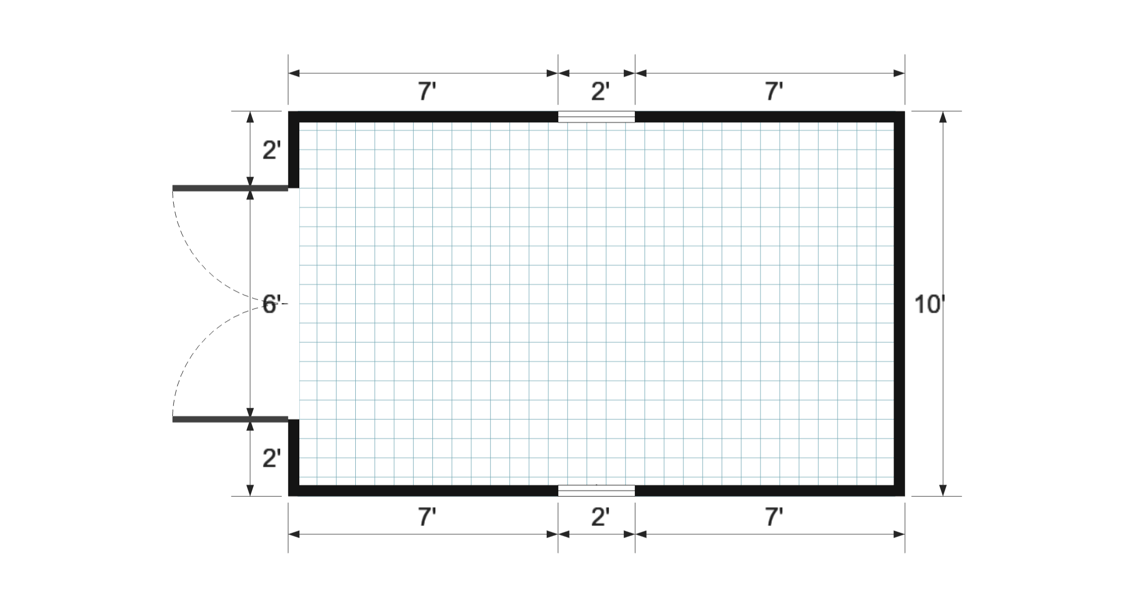 Short Premier 10×16 floor plan