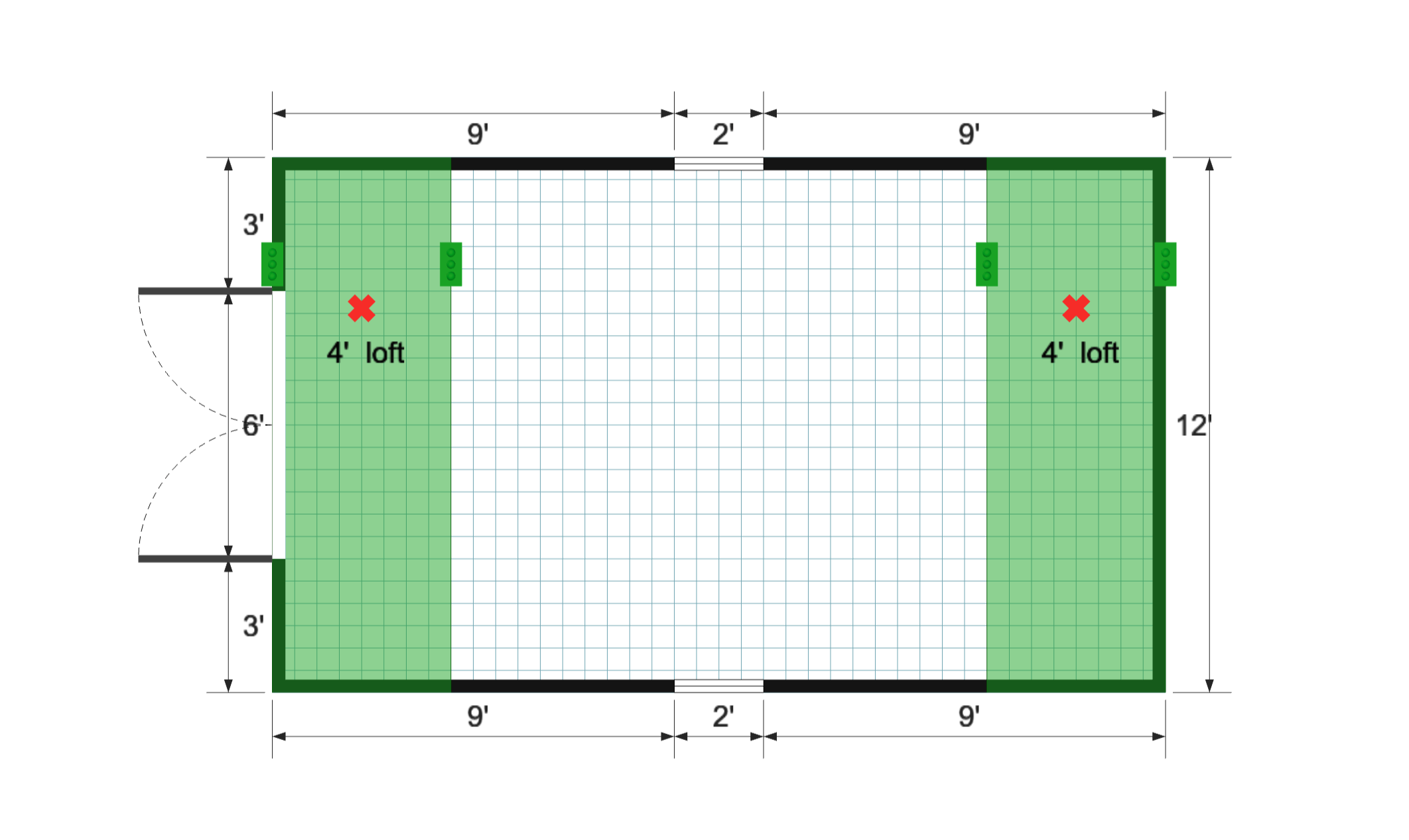 Premier Barn 12×20 floor plan