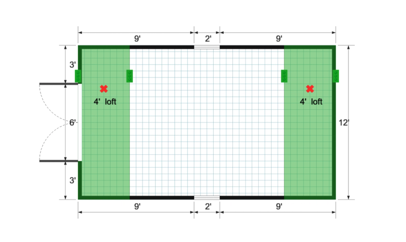 Premier Barn 12×20 floor plan